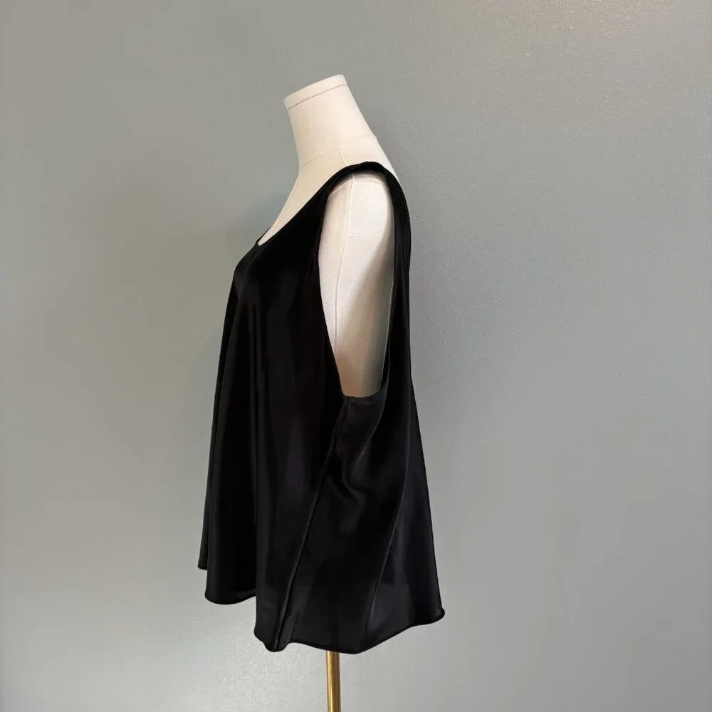 Vintage Solid Black Women's 2X Plus Soft Pullover Sleeveless Whimsigoth Top